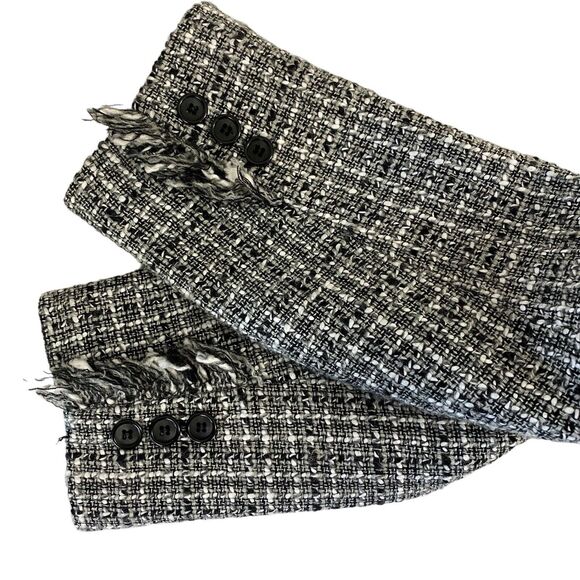 Apostrophe Blazer Womens PS Gray Black Tweed Work Office Casual Jacket Old Money - Picture 3 of 15